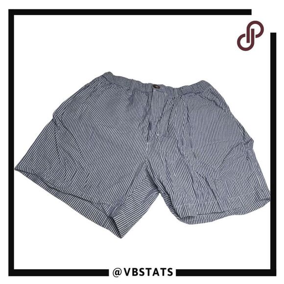Chubbies Men's Striped Chambray Elastic Waist Chino Shorts Blue White Medium - Picture 1 of 8